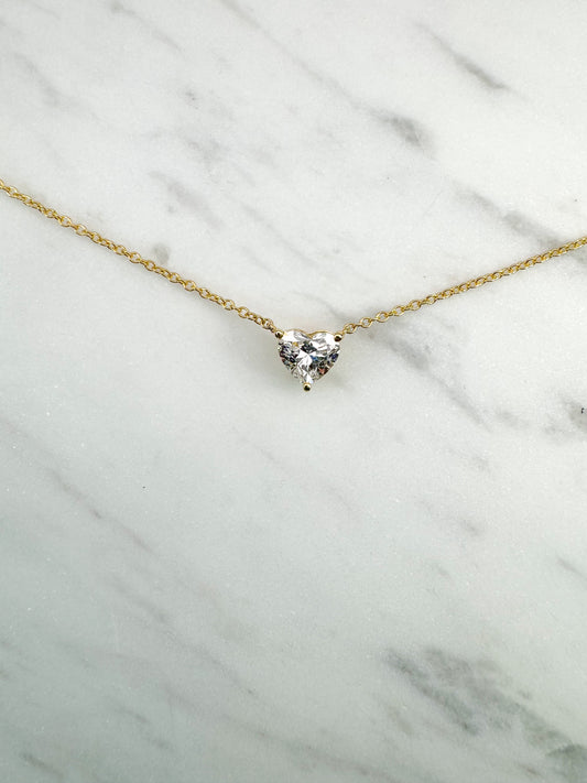 3/4 ct Lab Diamond Heart Necklace