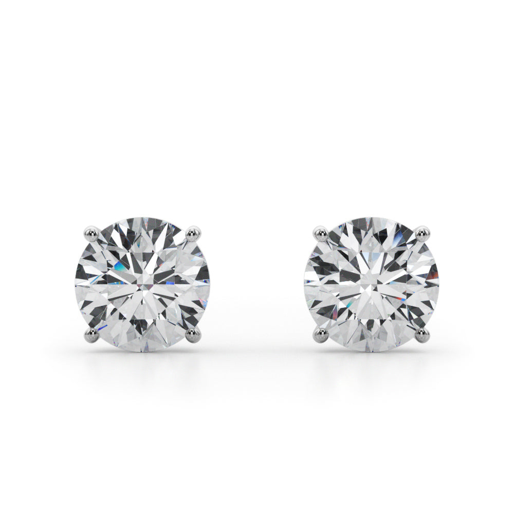 5.00ctw lab diamond earrings 14k white gold