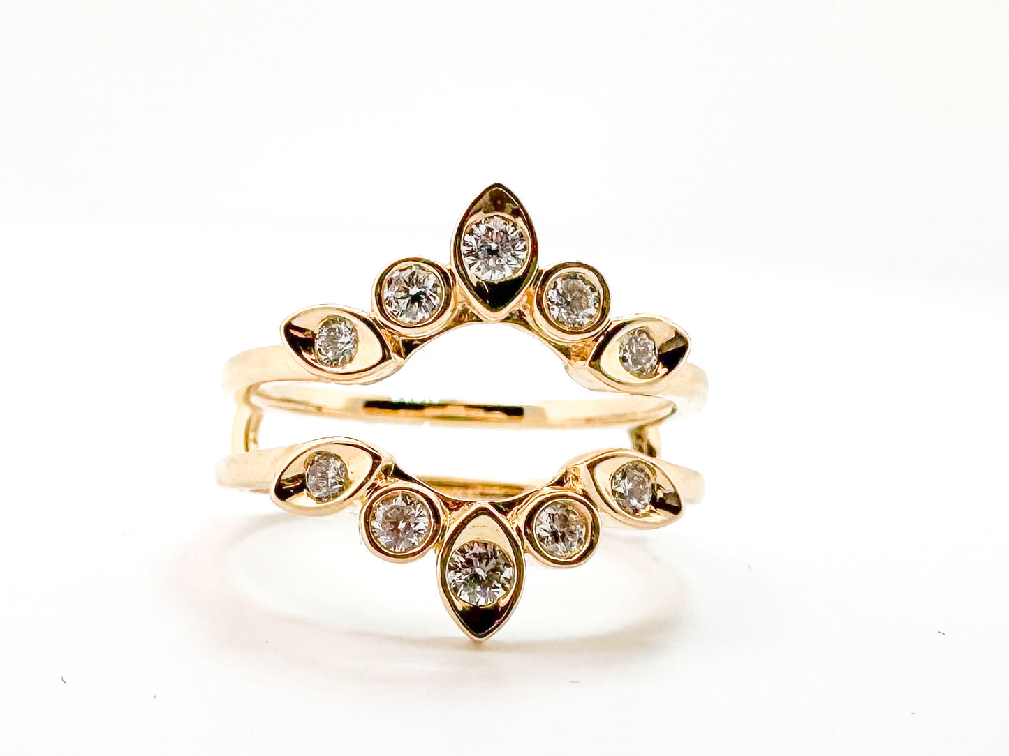 14K, Yellow gold, .33 carat total weight, diamond insert ring.