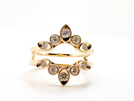 14K, Yellow gold, .33 carat total weight, diamond insert ring.