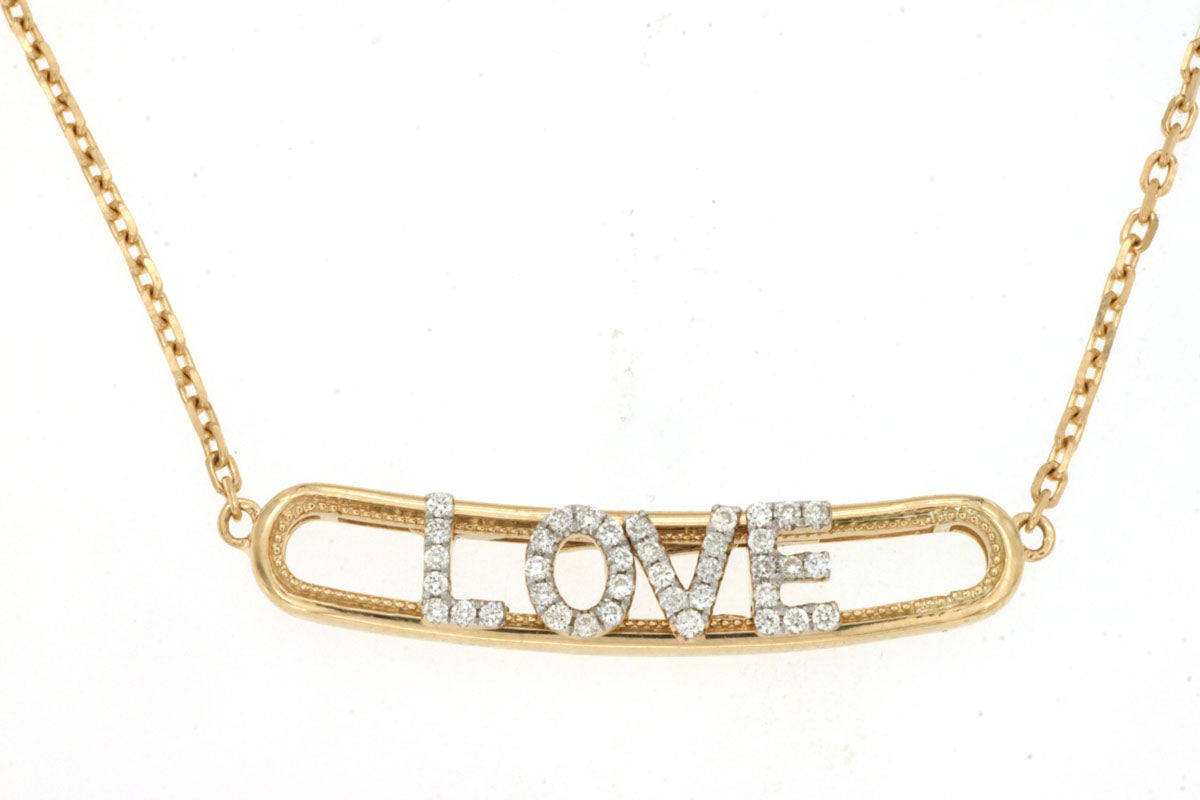 14ky .15 dtw diamond " Love " pendant