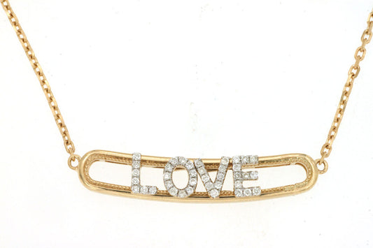 14ky .15 dtw diamond " Love " pendant
