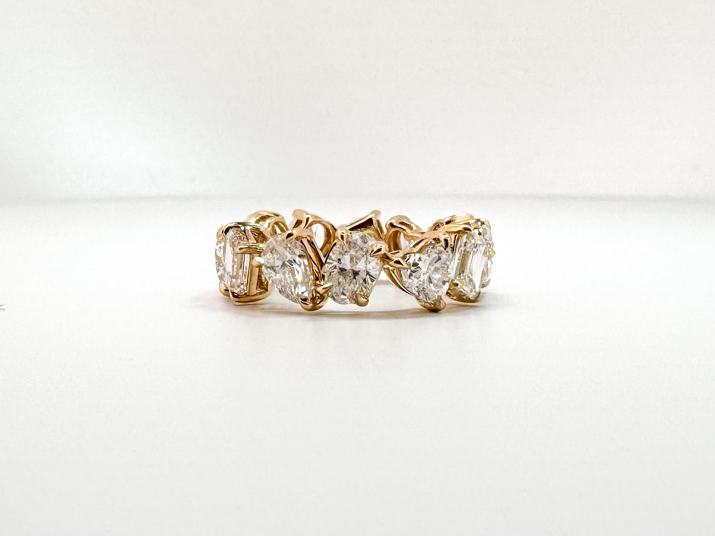 14K, yellow gold, custom diamond eternity band.