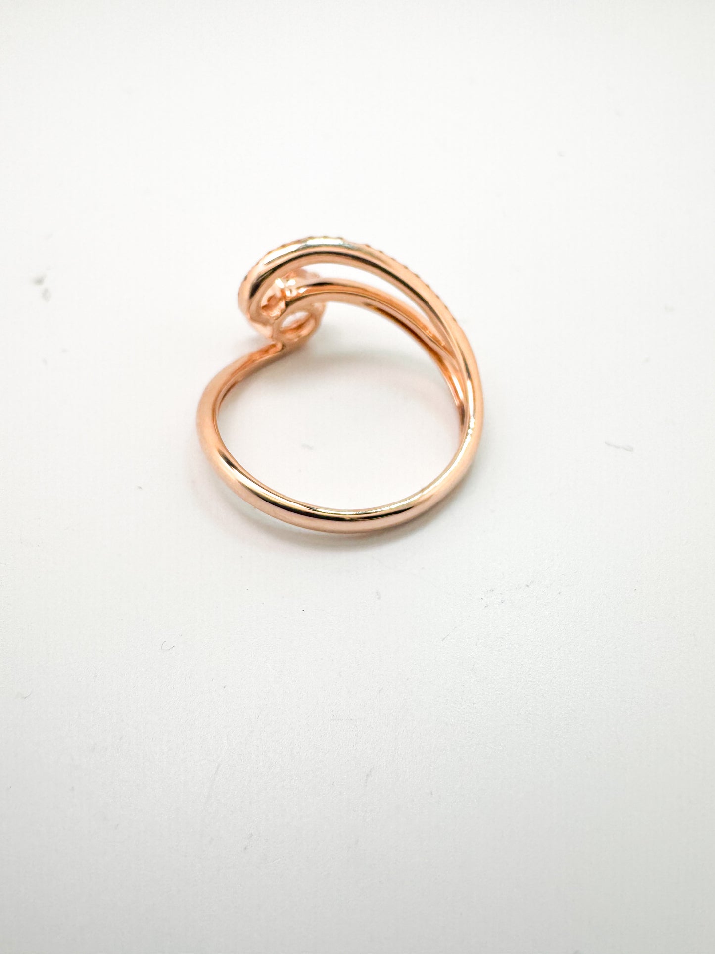 14K, rose gold, Morganite and diamond fashion ring.