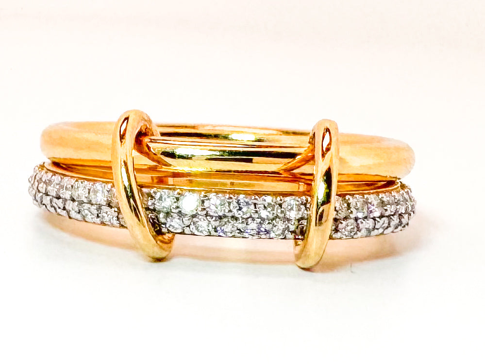 14K,yellow gold .70 carat total weight, Spinali ring. Lab grown