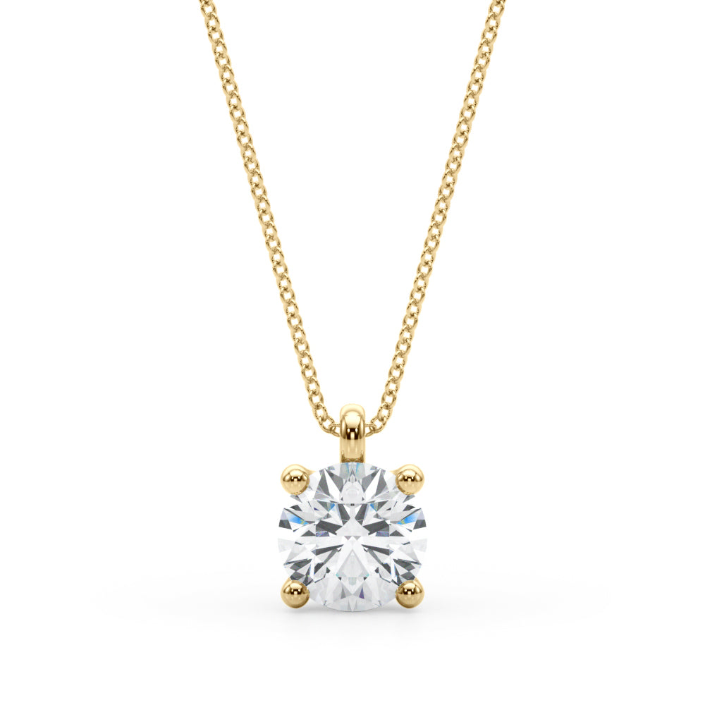 .75ct-3.00ct Lab Diamond Pendant, 14k yellow-Select Diamond Size