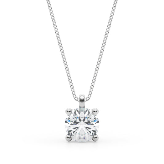 .75ct-3.00ct Lab Diamond Pendant, 14k white-Select Diamond Size