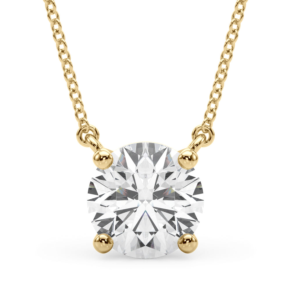 .75ct-3.00ct Lab Diamond Floating Pendant, 14k yellow-Select Diamond Size