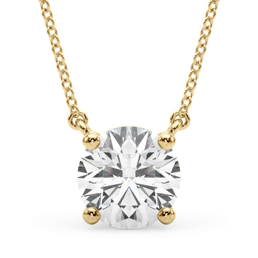 .75ct-3.00ct Lab Diamond Floating Pendant, 14k yellow-Select Diamond Size