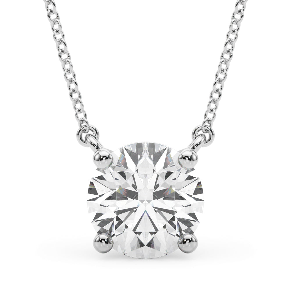 .75ct-3.00ct Lab Diamond Floating Pendant, 14k white-Select Diamond Size