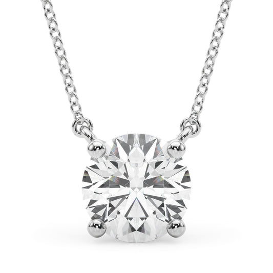 .75ct-3.00ct Lab Diamond Floating Pendant, 14k white-Select Diamond Size