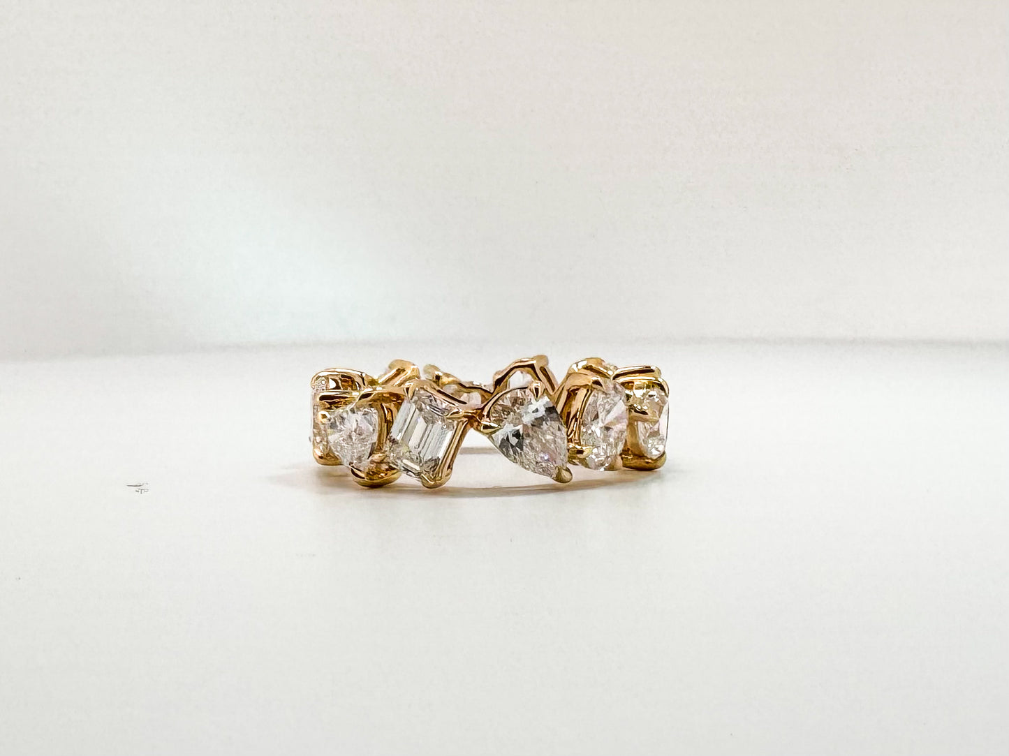 14K, yellow gold, custom diamond eternity band.