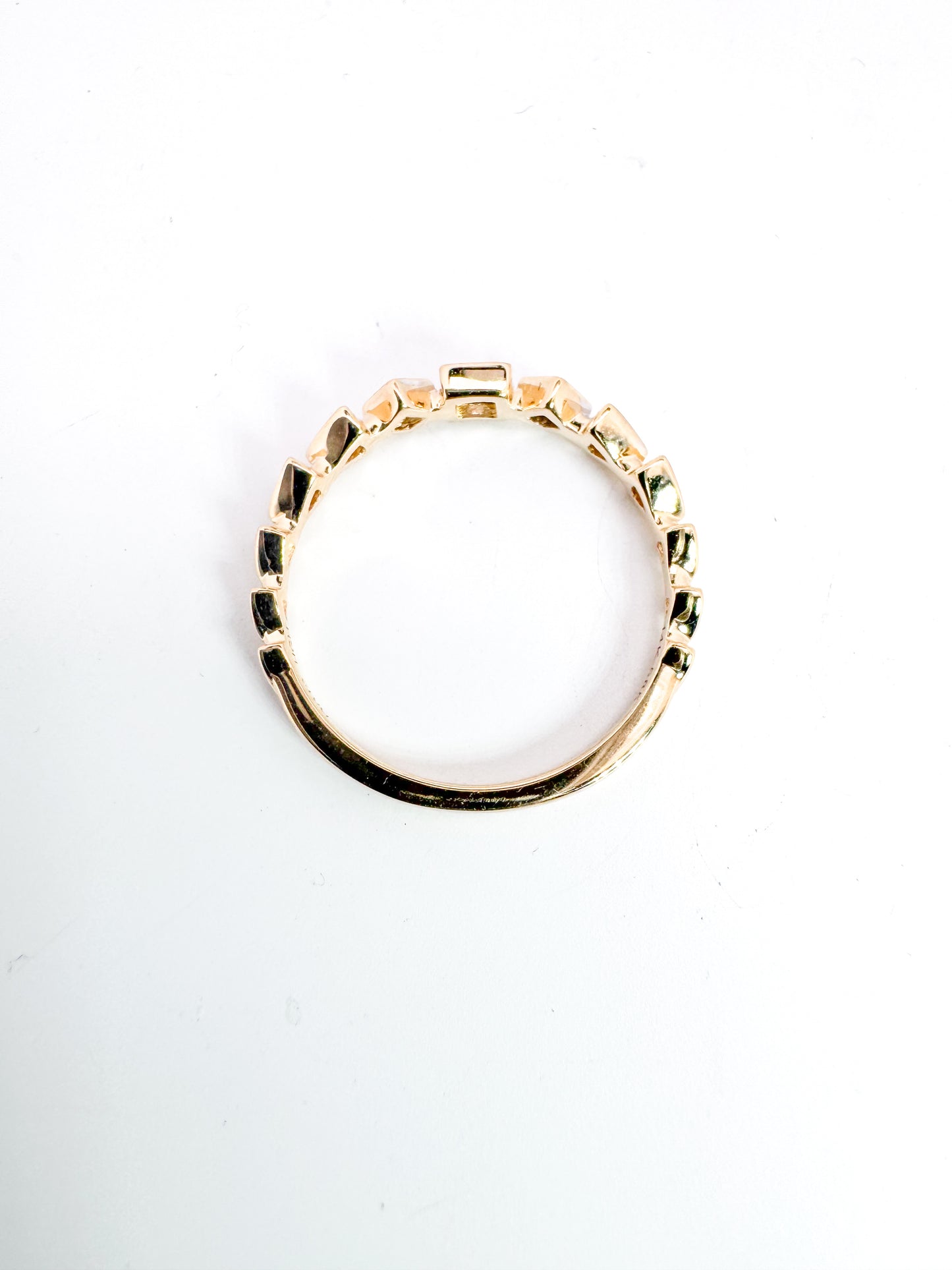 14k, yellow gold .12 carat, natural diamond band.
