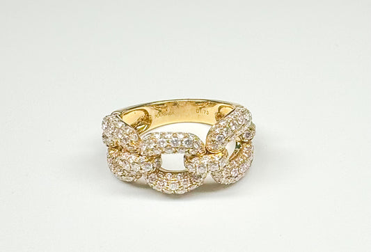 14kt Yellow Gold Diamond Link Ring