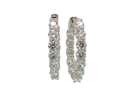 Power Earrings!!!! 8.00 ctw lab grown inside out diamond hoop earrings