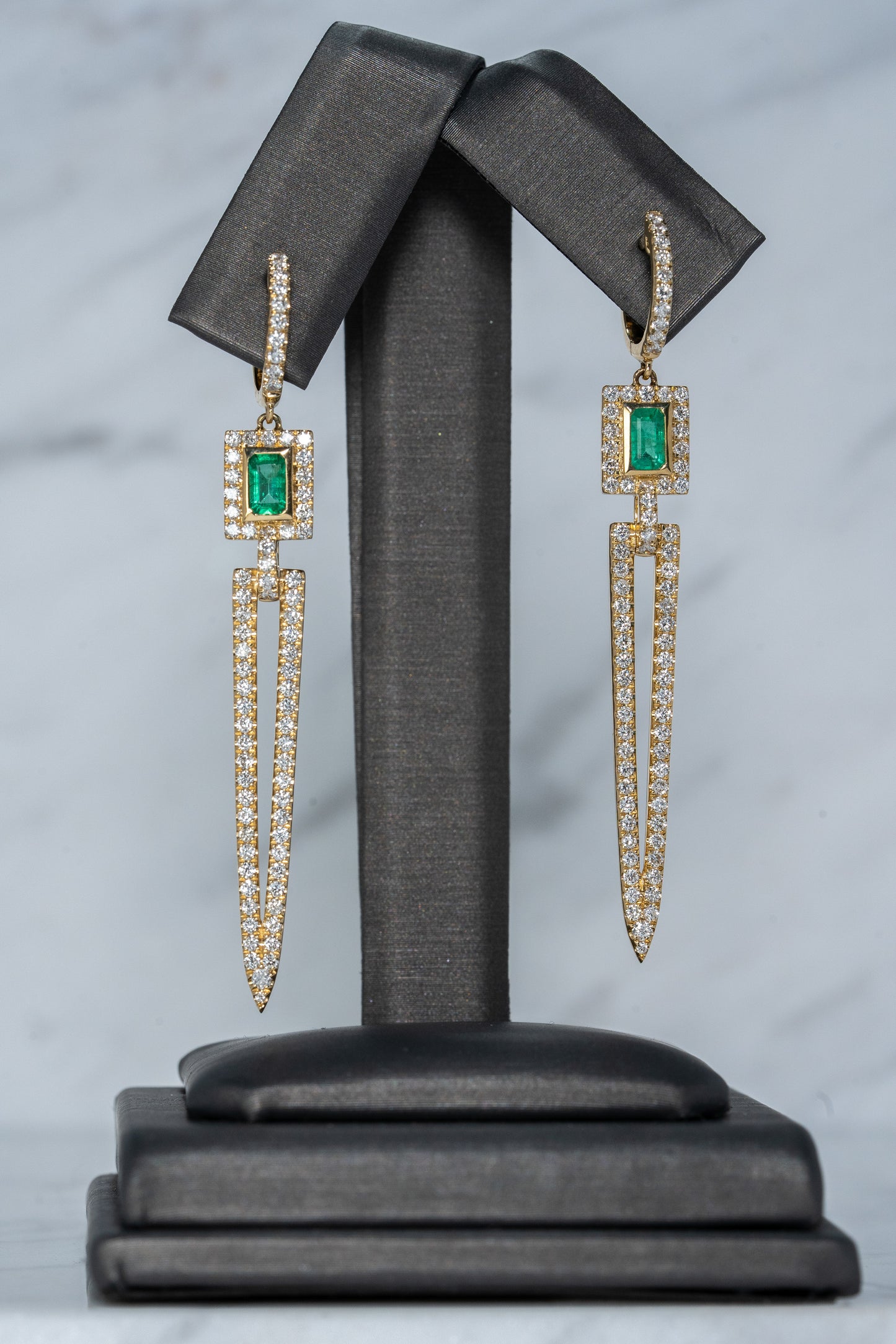 Emerald and Diamond Earrings