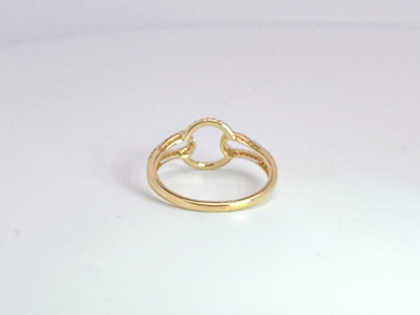 14k yellow gold circle diamond ring