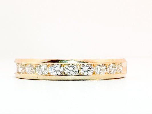 14K, yellow gold, .50 carat total weight, channel set band.