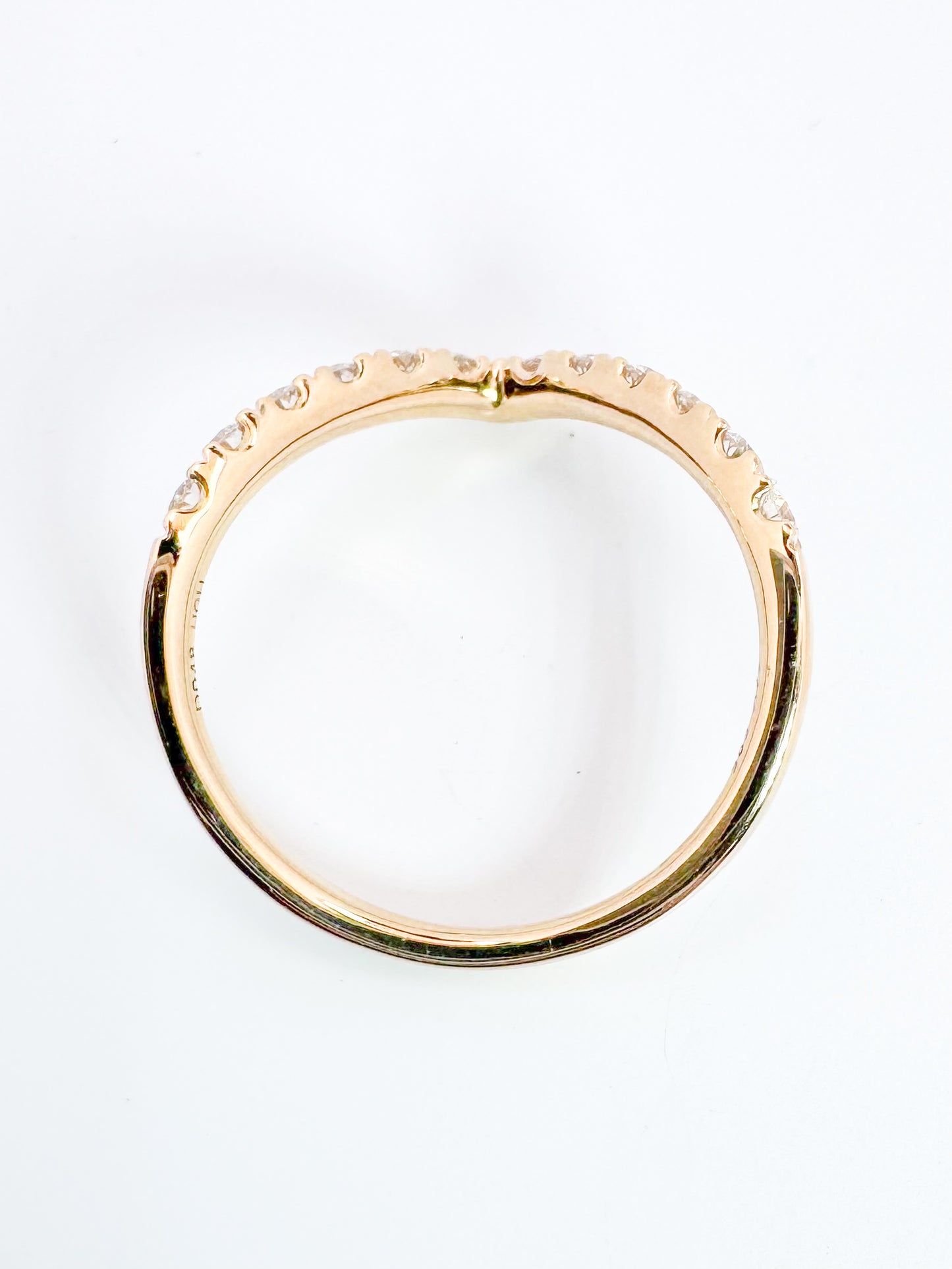 14k, Yellow gold .48 diamond total weight, chevron ring