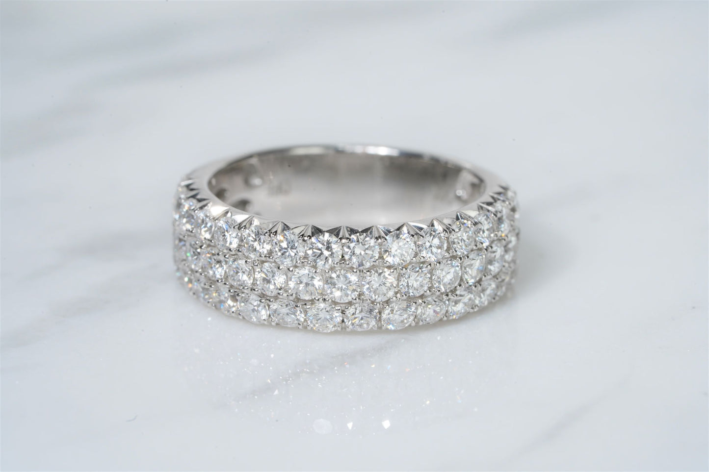 Three row french pave' band