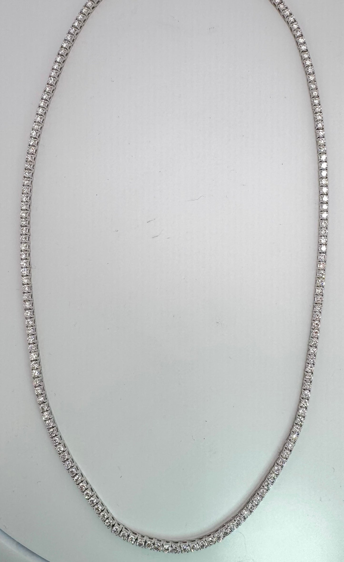 12.75 carat lab grown diamond collar necklace set in 14k white gold