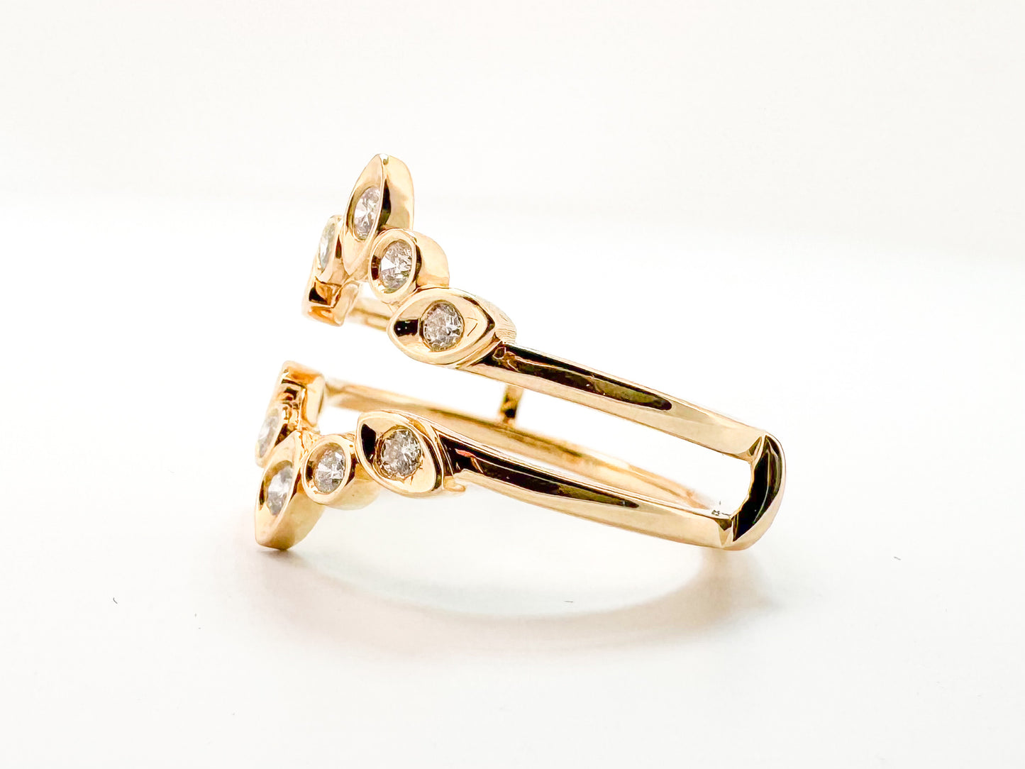 14K, Yellow gold, .33 carat total weight, diamond insert ring.