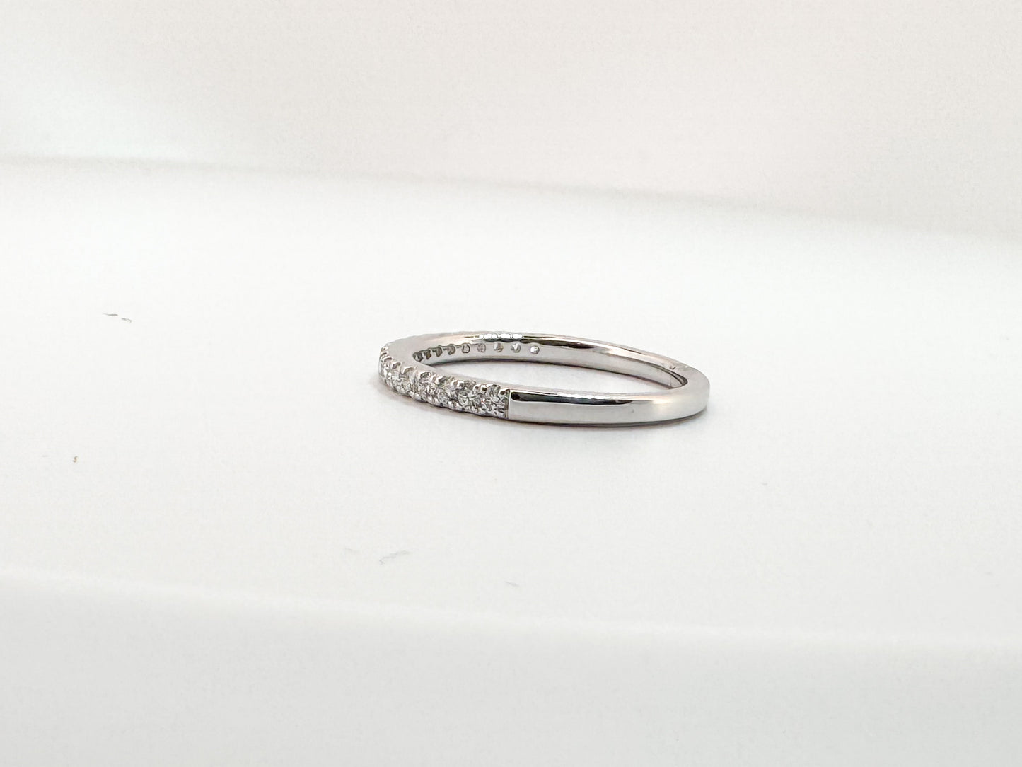 14K, White gold .21 carat total weight, lab grown diamond band