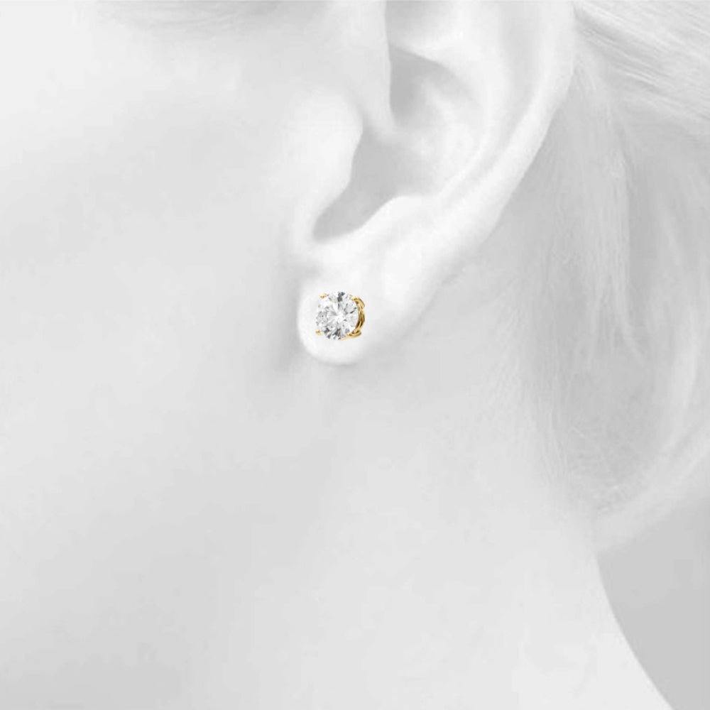 4.00ctw lab diamond earrings 14k yellow gold