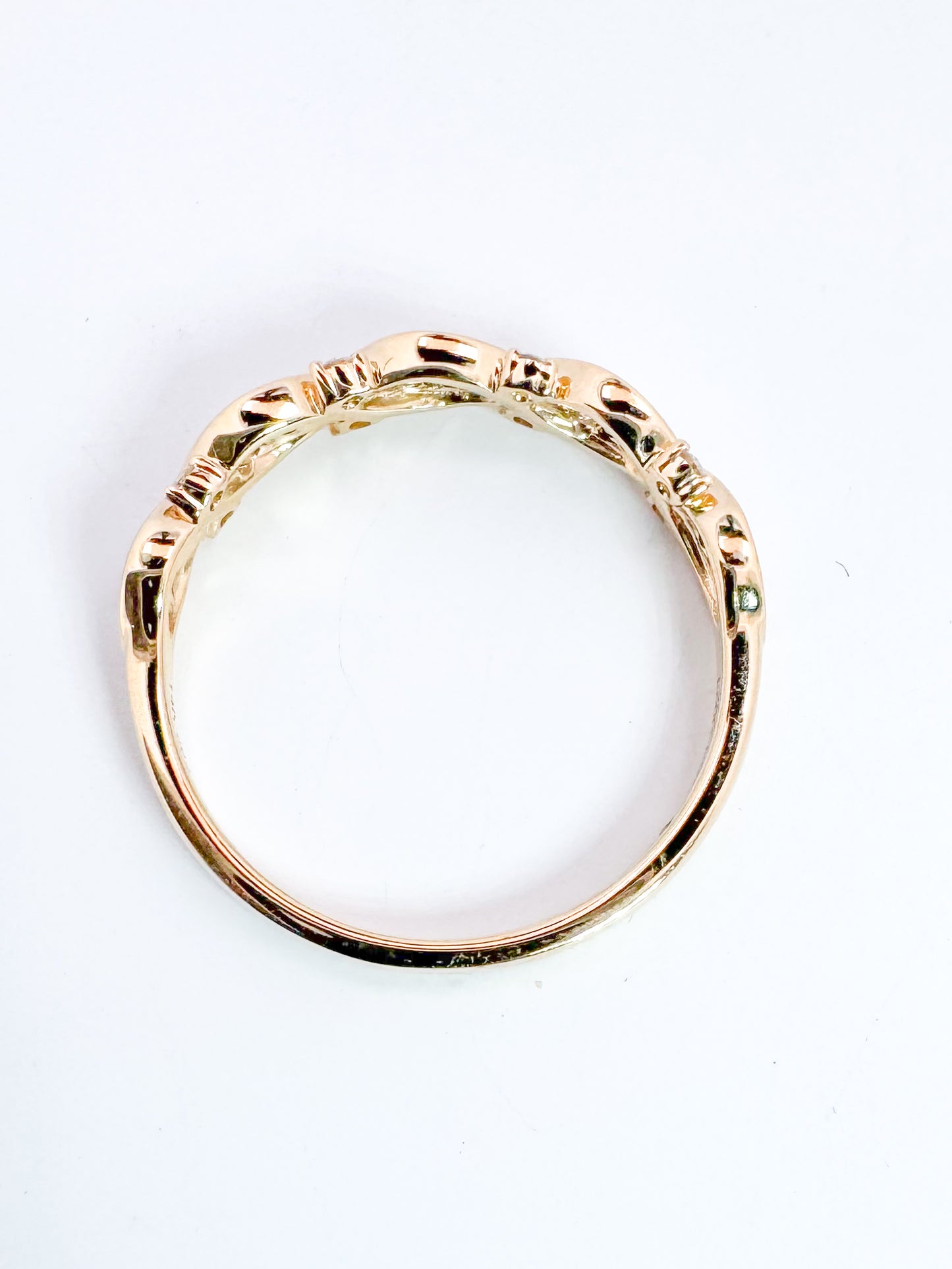 14k, Yellow gold .24 carat , diamond total weight band.