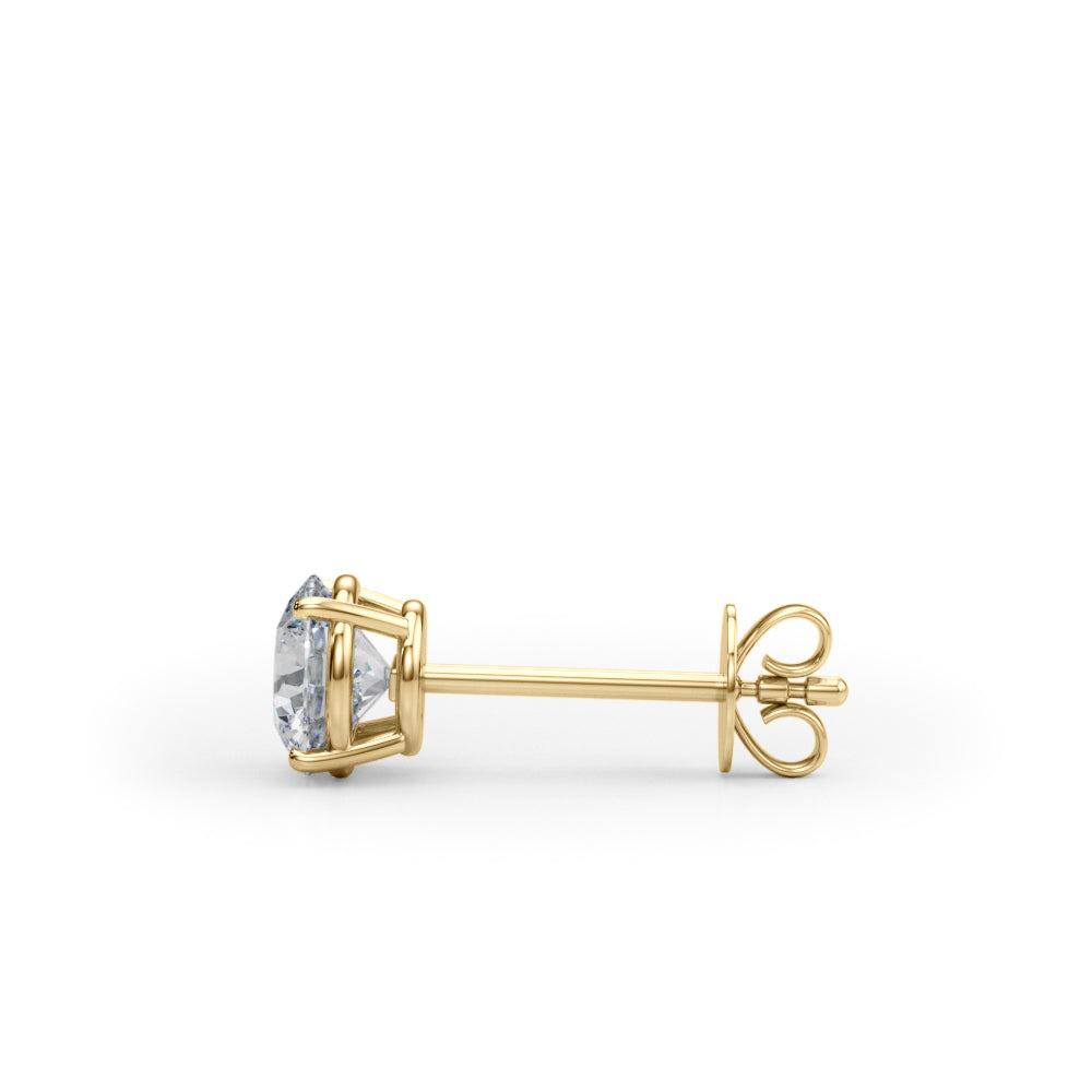 1.00ctw lab diamond earrings 14k yellow gold