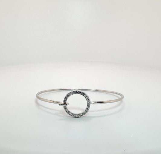 14k, white gold, .27 carat total weight, lab grown diamond bangle bracelet.