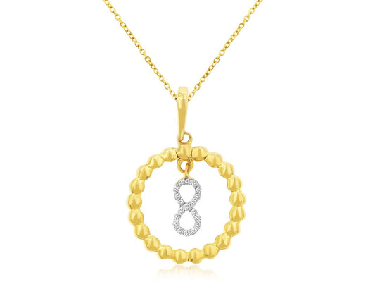 14k, Yellow Gold, .05 Diamond Infinity Necklace