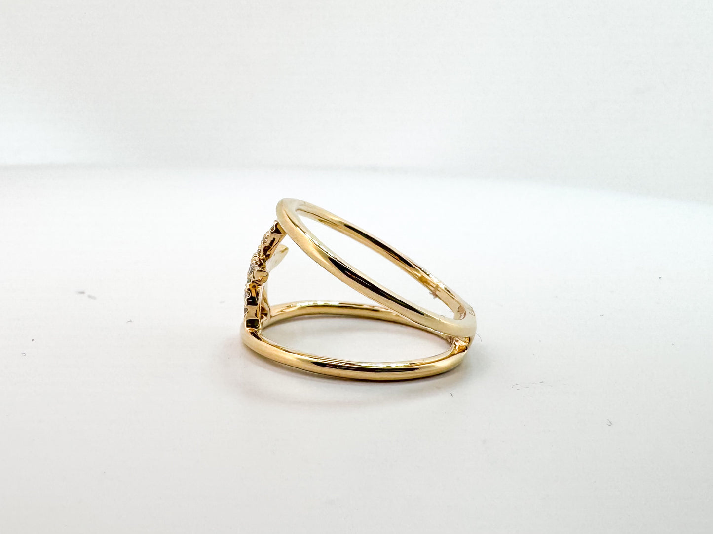 14k, yellow gold, natural diamond star fish fashion ring