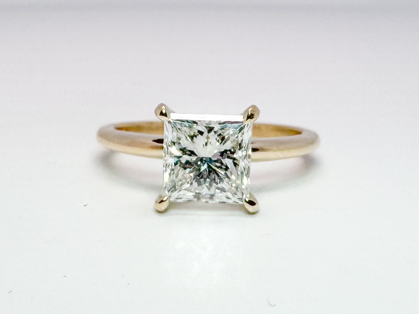 2.02 SI1 J Princess cut Natural diamond solitaire. GIA certified