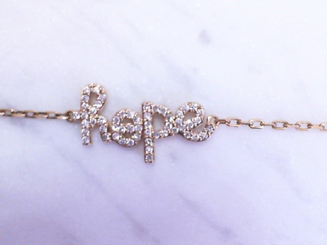 10k & 14k yellow gold diamond "Hope" bracelet