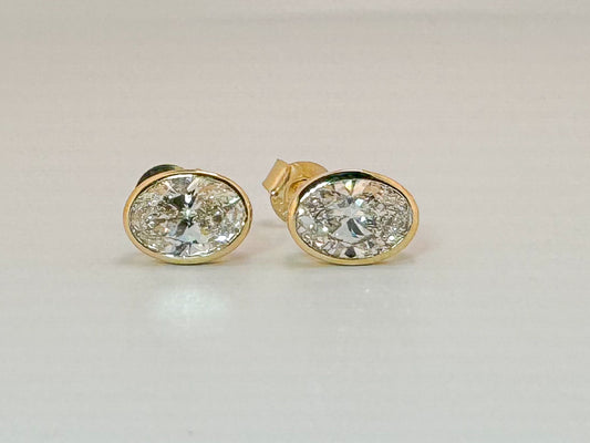 2.12 ctw oval lab diamond earrings