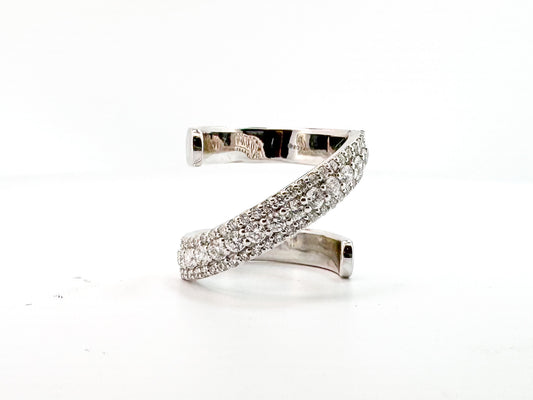 14k, white gold, diamond fashion ring. 1.05 carat total diamond weight.