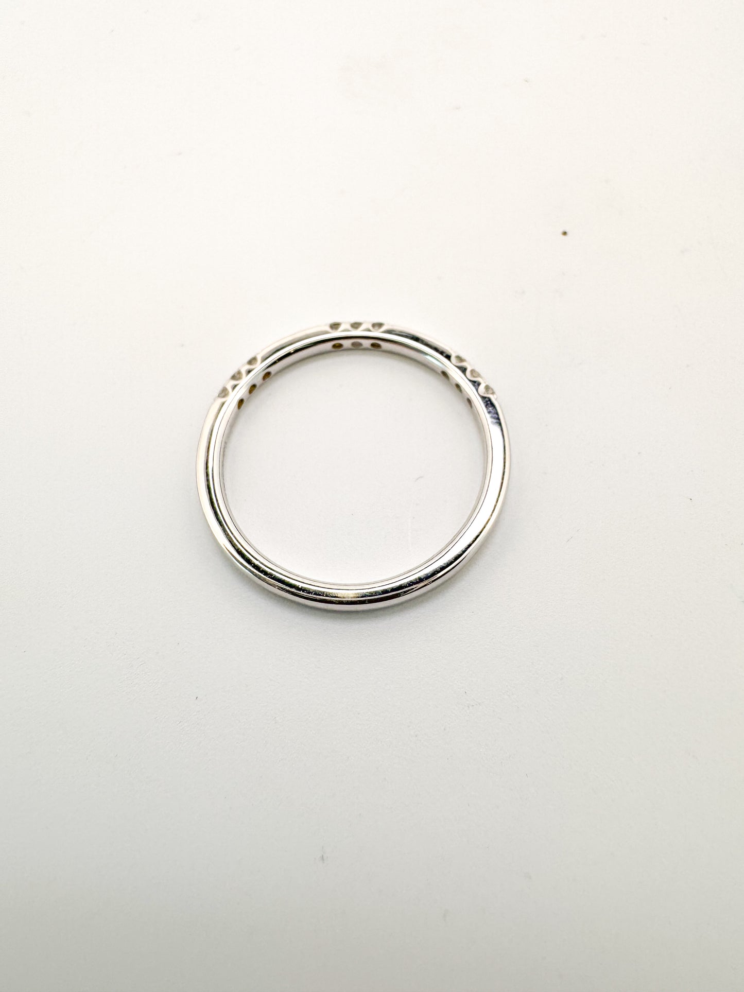 14K, White gold, .10 diamond totsal weight, stacker band.