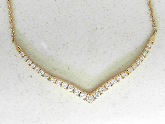 V Shaped graduated diamond necklace