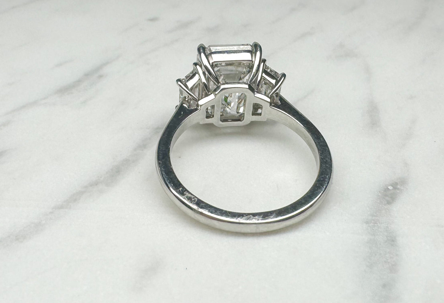 5 carat Emerald cut diamond ring