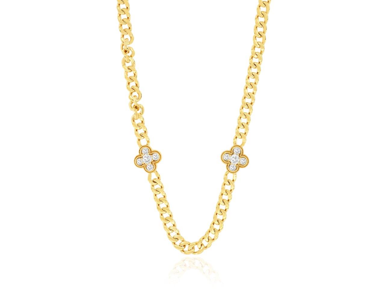 14k, Yellow Gold, .80 carat Diamond Necklace
