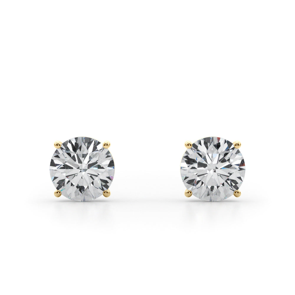 3.00ctw lab diamond earrings 14k yellow