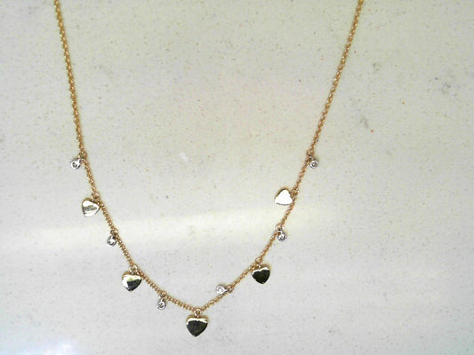 Heart and .11ctw Diamond Dangle Necklace