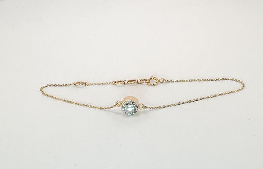 14K, Yellow gold, .70 carat lab grown, round brilliant diamond bracelet.