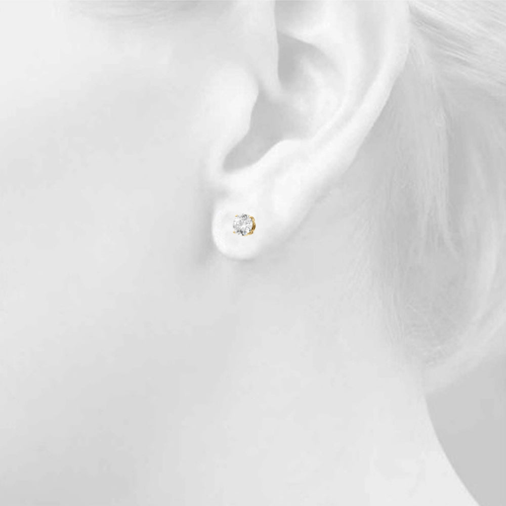 1.00ctw lab diamond earrings 14k yellow gold