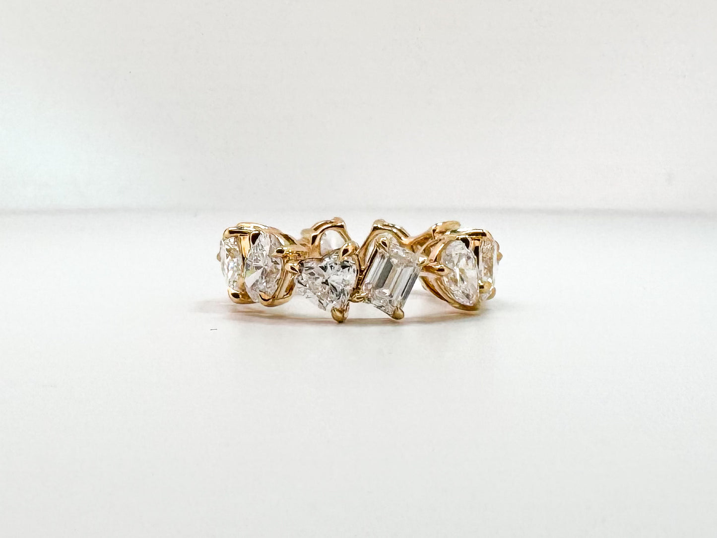 14K, yellow gold, custom diamond eternity band.