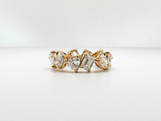 14K, yellow gold, custom diamond eternity band.