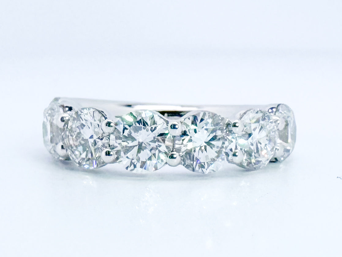 14K White gold, 5.40 diamond total weight, lab grown, diamond band.