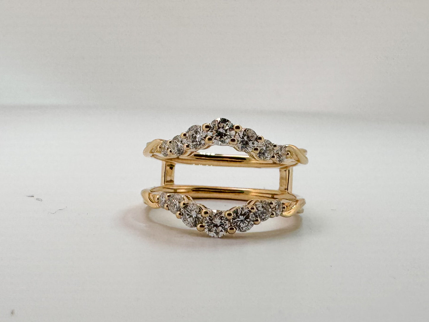 14k, Yelloow gold, .92 diamond total weight, wrap band.