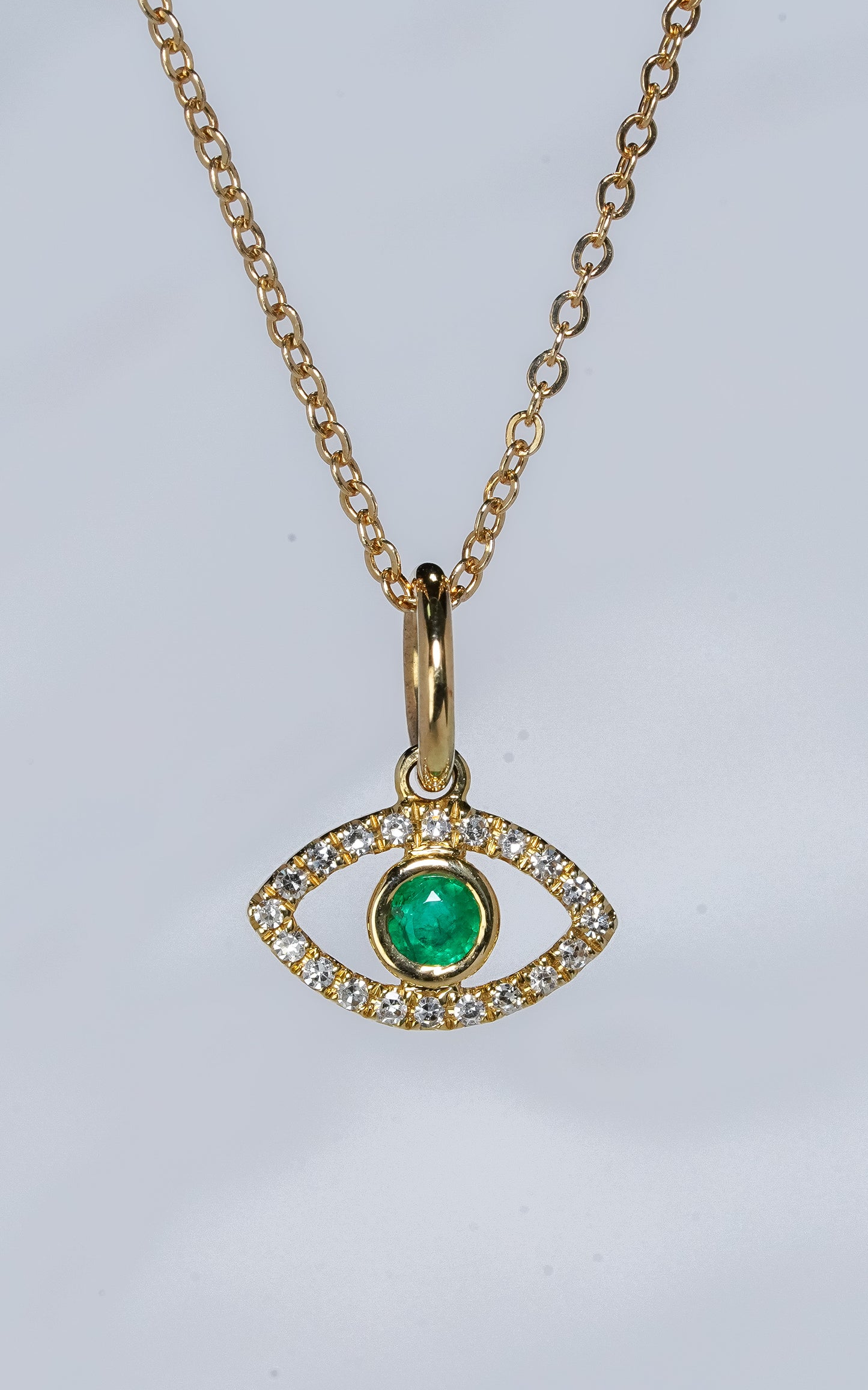 Emerald and Diamond Eye Pendant